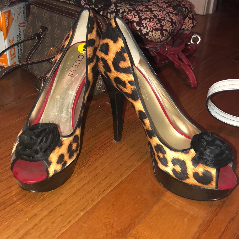 Guess cheetah print stilettos
